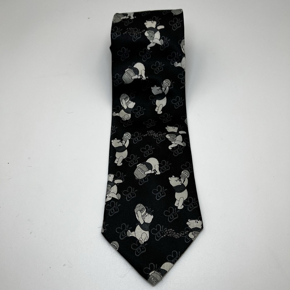 Vintage Exquiste Apparel Disney Winnie The‎ Pooh Neck Tie Monochrome Honey Pot